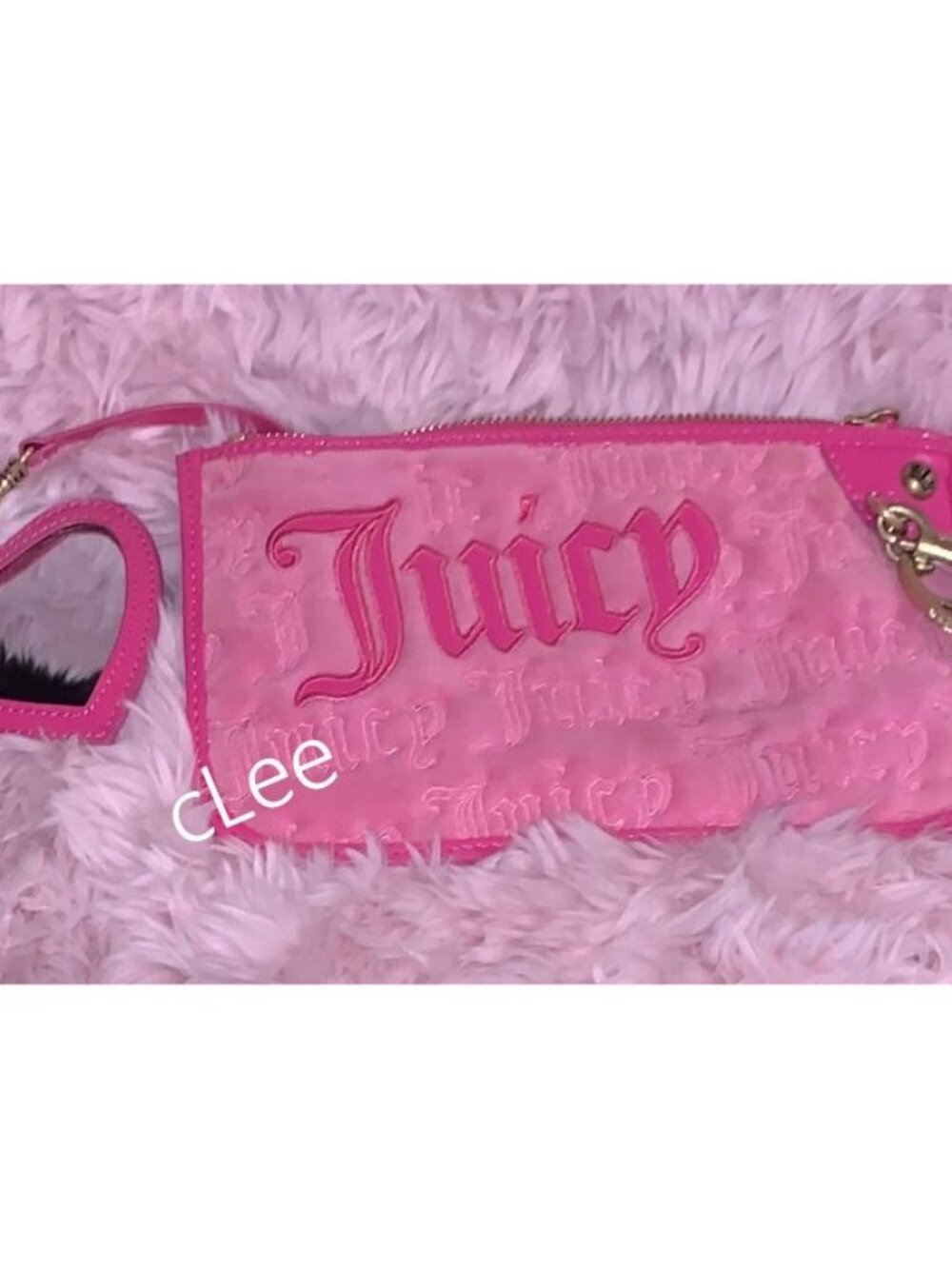 Vintage JUICY COUTURE Pink Wristlet Wallet with Charm